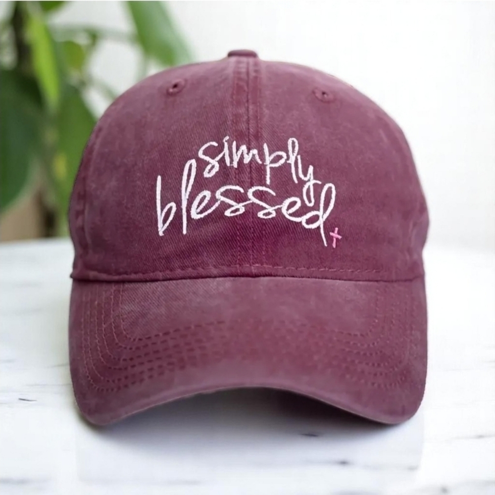 Simply Blessed Baseball Cap Adjustable Faith Hat 100% Polyester NEW - Picture 4 of 16